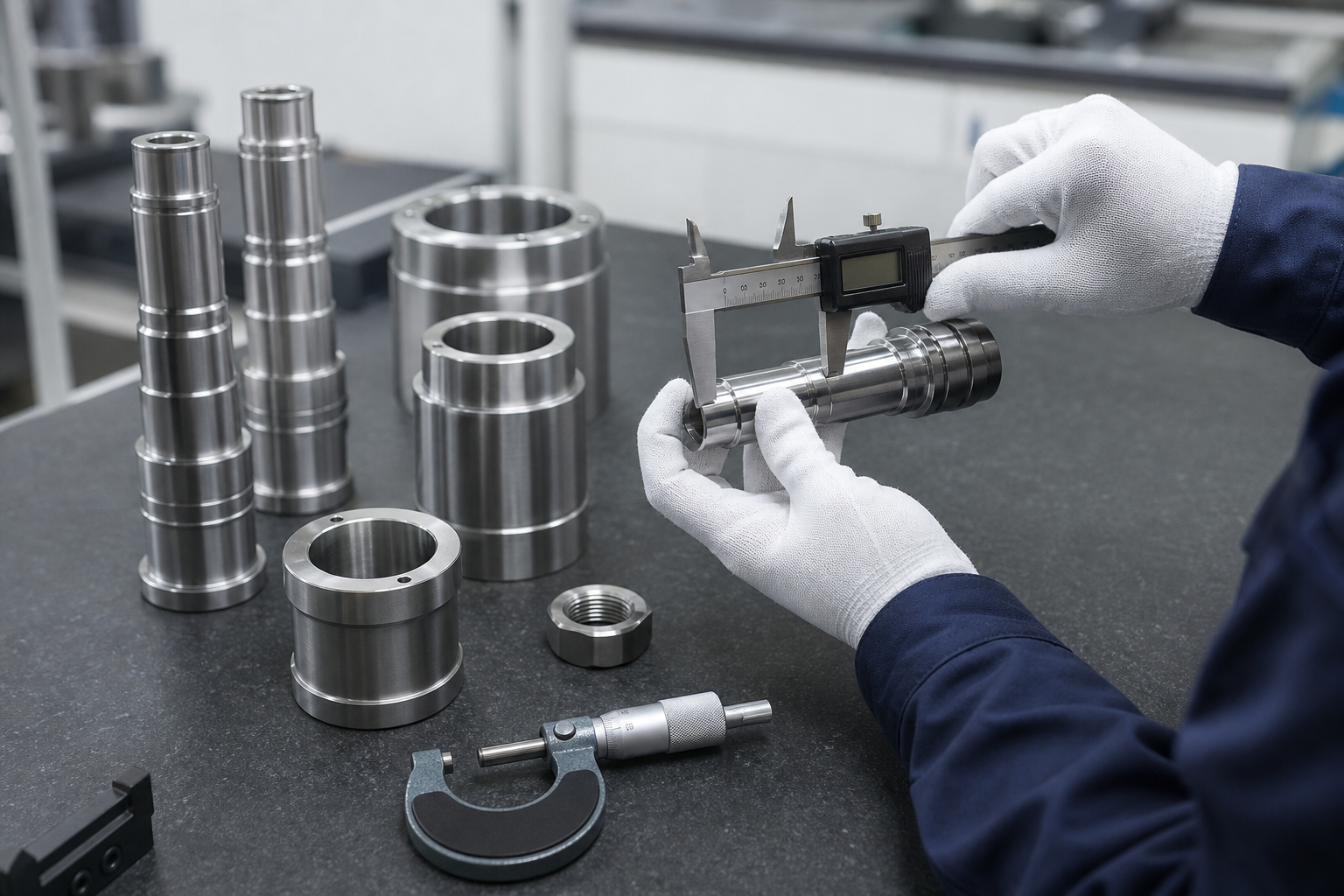 cnc-turning-ai-inspection.png AI generated inspection of CNC turned metal parts with caliper measurement