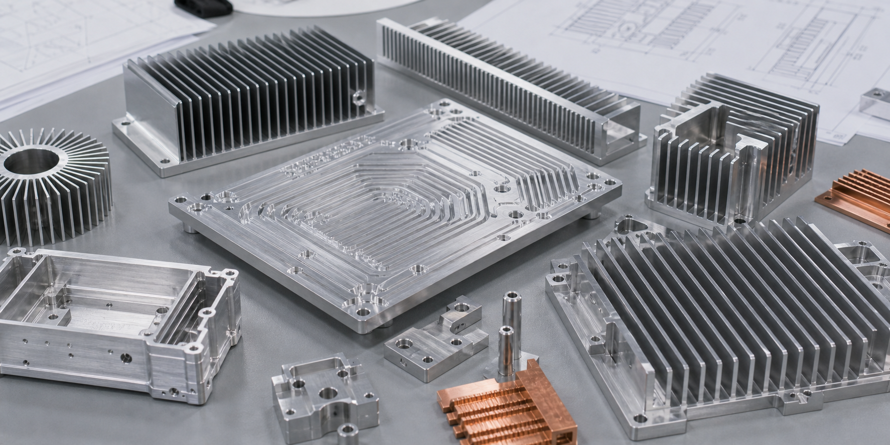 Machined heat sink components with finned aluminum enclosure drawing packet and caliper review